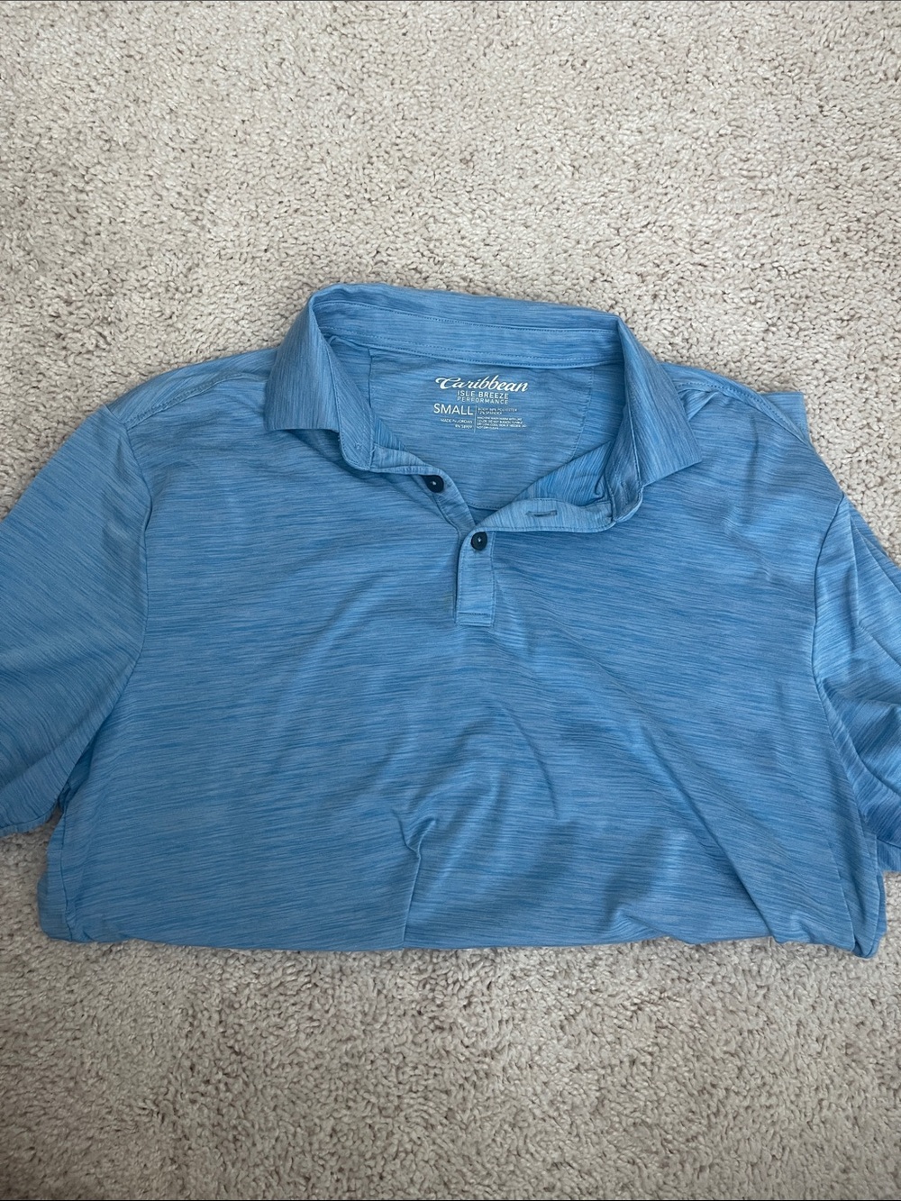 Caribbean Joe Heathered Blue Polo Shirt